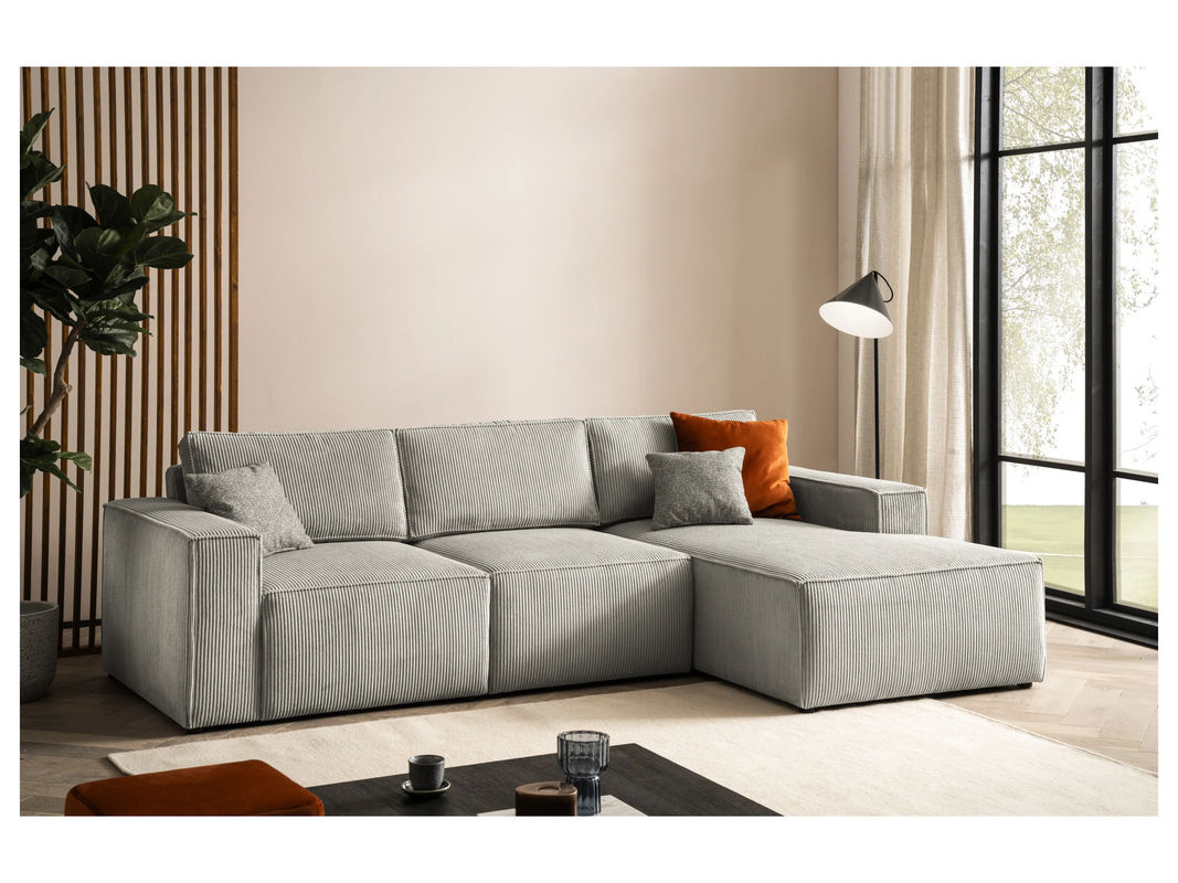 DOMO Cannes Ecksofa mit Longchair in Platin, L-Form, mit Schlaffunktion und Armlehnen, B/T/H: 273 x 172 x 95 cm - Bild 3