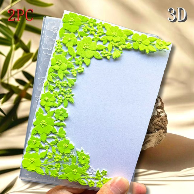 3D-geprägtes Ordner- und Stanzset Artistische Blumenrahmen für Scrapbooking und Kartenherstellung aus Kunststoff - Bild 1