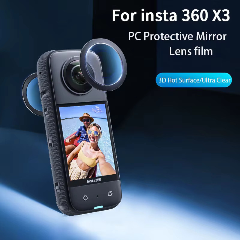 Insta360 Objektivfolie für Insta360 X3, transparente Schutzfolie, selbstklebend und kratzfest - Bild 2