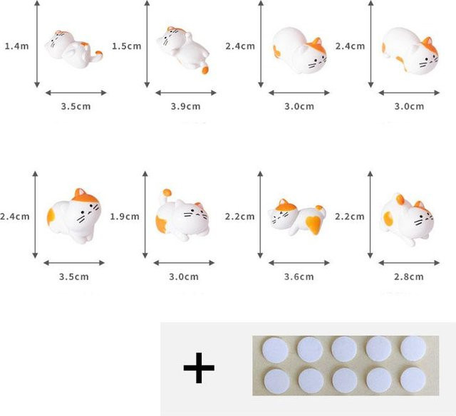 Orange Katze Tier Miniatur Figur, 8-teiliges Set, Kunststoff - Bild 1