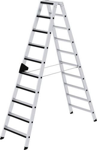 MUNK Günzburger Steigtechnik Aluminium-Stehleiter relax step beidseitig begehbar mit 2 x 10 Stufen und einer maximalen Arbeitshöhe von 4 m - Bild 1