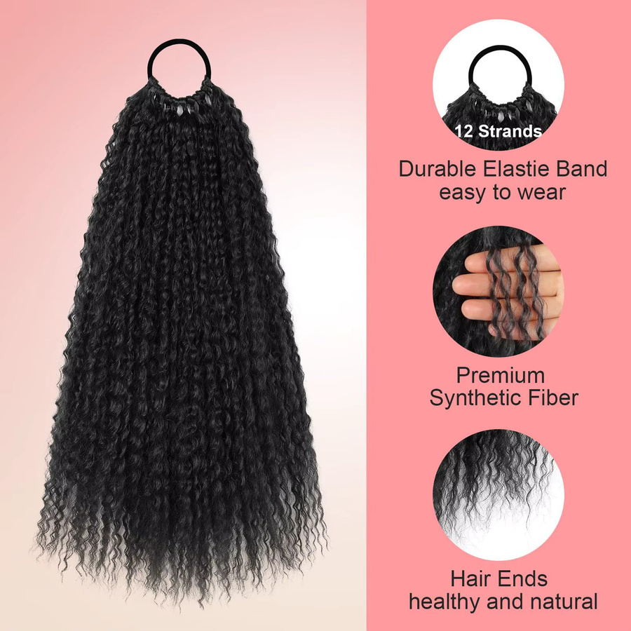 Synthetischer Afro Kinky Curly Kunst-Pferdeschwanz, 18 Zoll, Damen - Bild 3