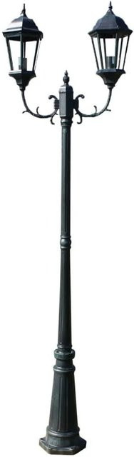 vidaXL Gartenlaterne 2-flammig aus Aluminium und Glas in Dunkelgrün/Schwarz, Höhe: 230 cm - Bild 1