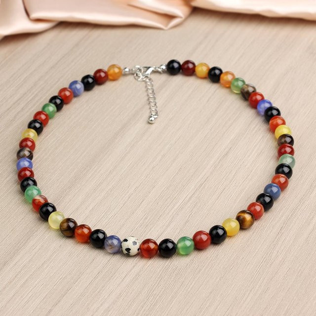 Lucky Star Jewelry Halskette, Naturstein, Bunter Karneol, Zirkon, Damen - Bild 1