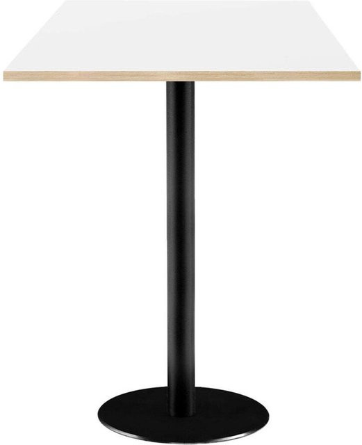 RestooTab Stehtisch Rome quadratisch mit weißer Platte und schwarzem Gestell, B/T/H: 60 x 60 x 113 cm - Bild 1
