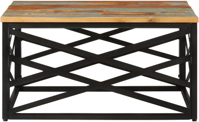 vidaXL Couchtisch aus Massivholz im Industrial Design, quadratisch, Braun, B/T/H: 68 x 68 x 35 cm - Bild 1