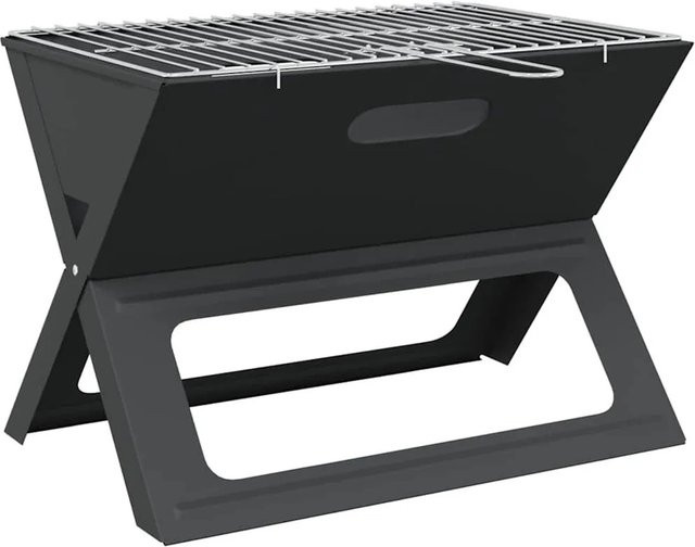 vidaXL Outdoor Grill aus Stahl in Schwarz B/T/H: 46 x 31 x 31 cm - Bild 1