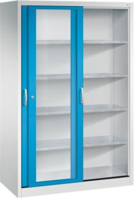 C + P Werkzeugschrank Acurado mit Schiebetüren und Sichtfenster, Farbe: lichtgrau/lichtblau, B/T/H: 120 x 60 x 195 cm - Bild 1