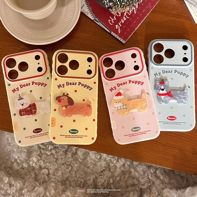 Stoßfeste iPhone Schutzhülle mit koreanischem Polka Dots 3D Cartoon Shell Muster und Tier-Design in Multicolour für iPhone 17 16 15 14 13 12 Pro Max - Bild 1