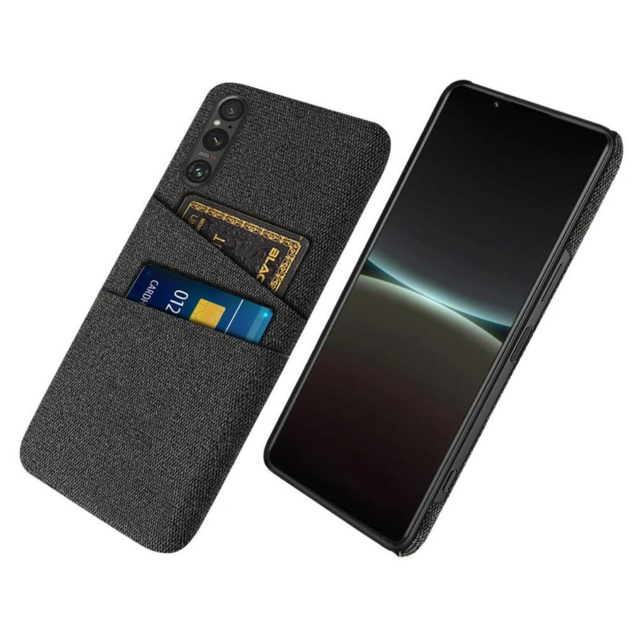 Sony Xperia 1 V Hülle aus Stoff mit Dual-Kartenabdeckung in Grau - Bild 2