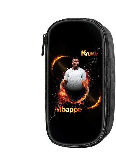 Fancy Style Studio M-Mbappe Muster Federmäppchen und Kosmetiktasche in Schwarz mit großem Fassungsvermögen für Schule und Sport - Bild 1