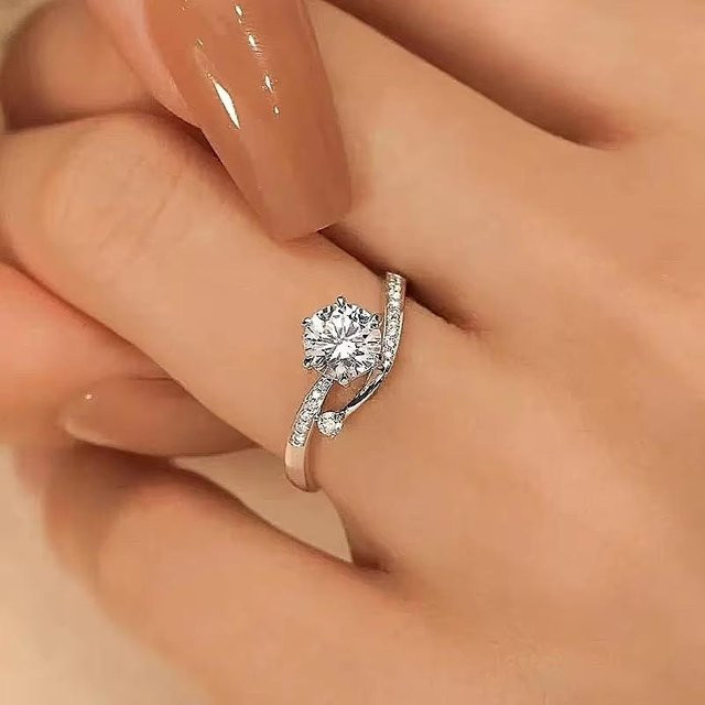YIRAN Jewelry Verlobungsring, Kupfer, Zirkonia, Unisex - Bild 1