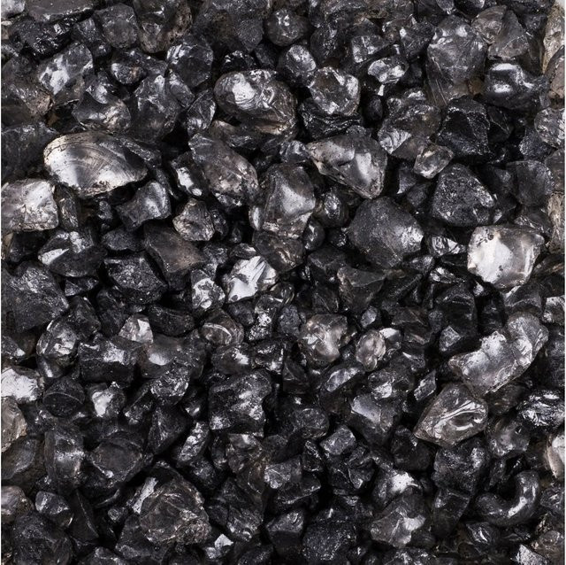 Eurosand Glassteine Hämatit Schwarz Nuggets 4-10 mm - Bild 1