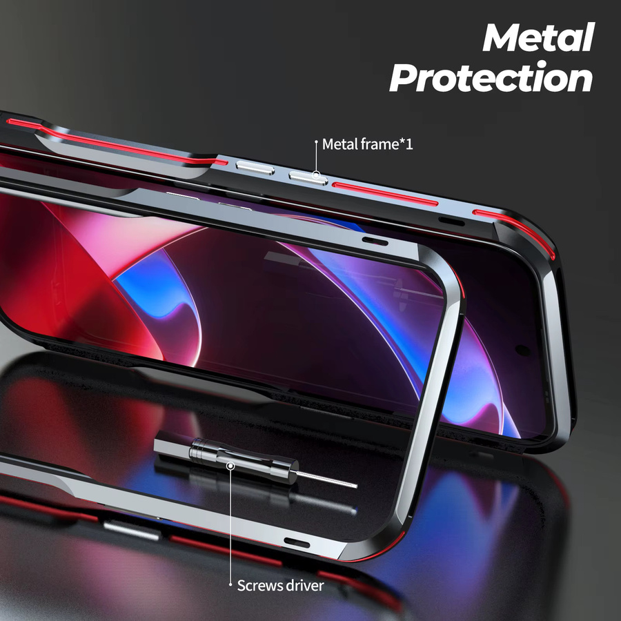 LUPHIE Metalllegierungs-Stoßfänger Schutzhülle für Nothing Phone 3, 3A und 2a Plus in Schwarz - Bild 4
