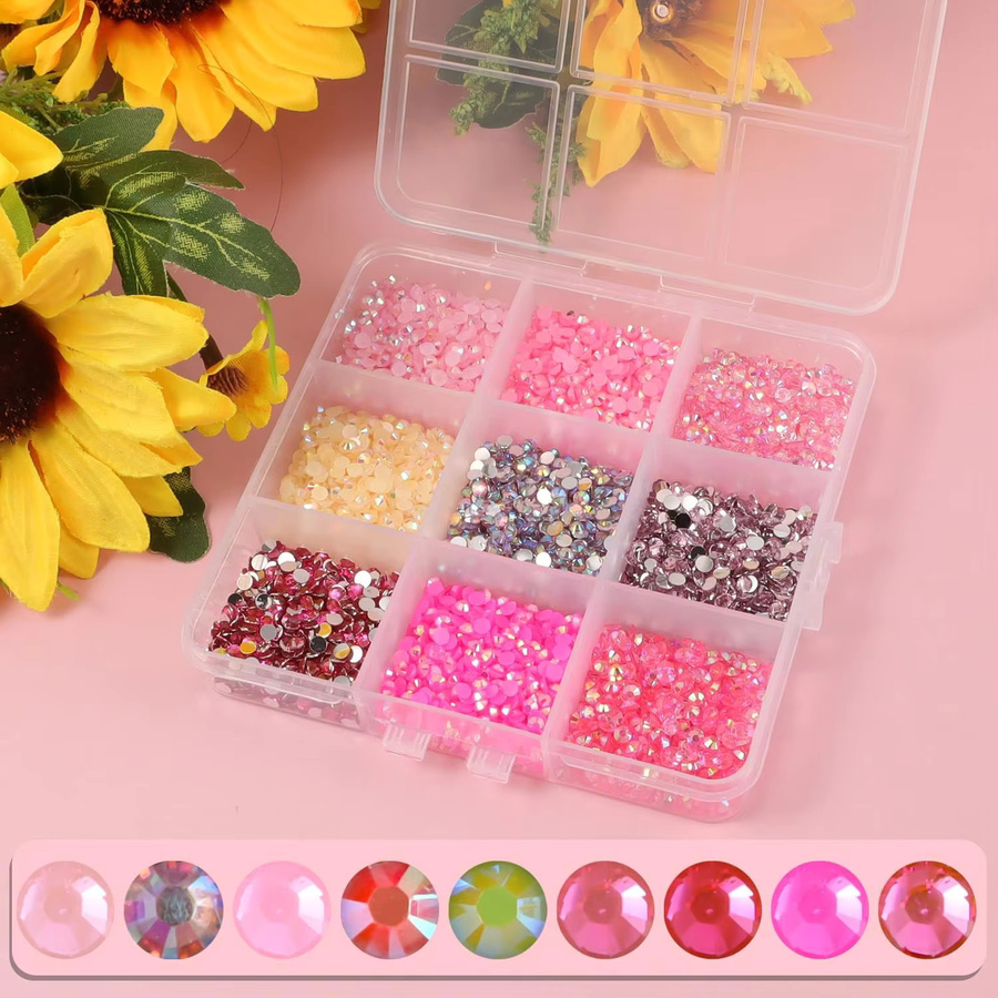 Ywbeads Strasssteine Pink, Glänzend, 3mm, 4500 Stück - Bild 3