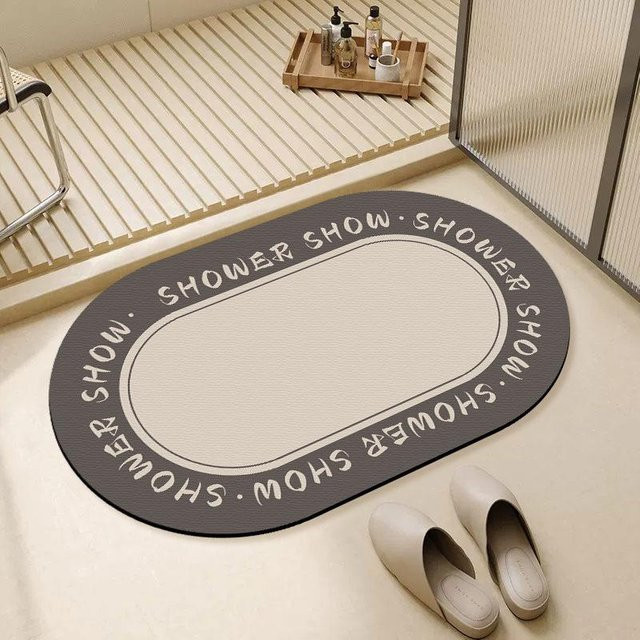 Rutschfeste und saugfähige Badezimmer-Bodenmatte von Yiran Furniture in Grau, B/B: 40 x 60 cm - Bild 1