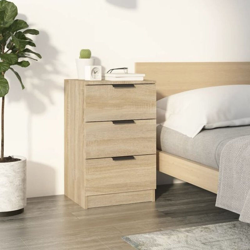 Moderner Nachttisch vidaxl aus Holzwerkstoff in Sonoma-Eiche Natur, B/T/H: 40 x 36 x 65 cm - Bild 1