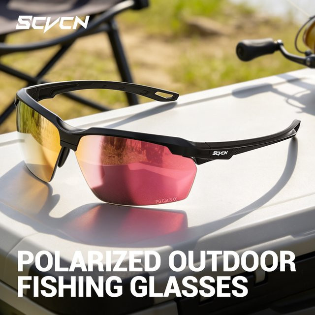 SCVCN Sportsonnenbrille, Herren, Vollrand, Schwarz, Kunststoff, polarisiert - Bild 1