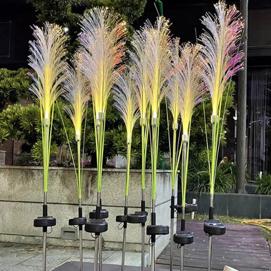 Wasserdichte LED Solar Gartenlampe im modernen Reed-Design für Außenbereiche, warmweißes Licht - Bild 2