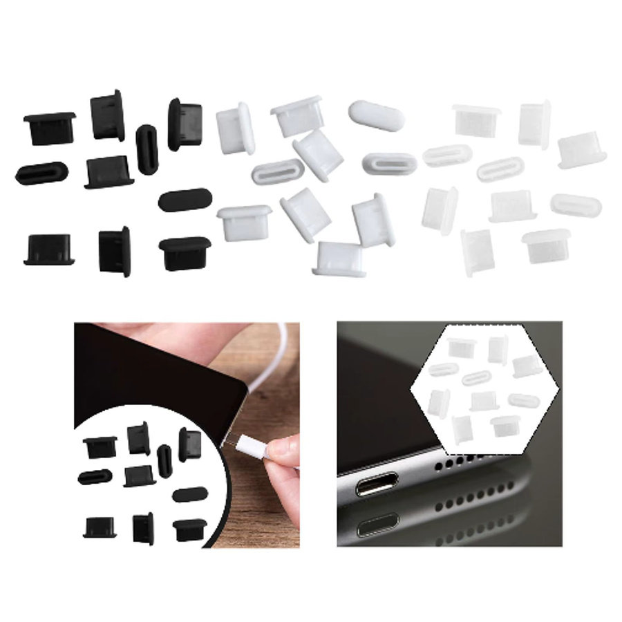 MagiDeal 10 Stück USB Typ C Anti-Staub-Stecker in Weiß zum Schutz deiner Anschlüsse - Bild 2