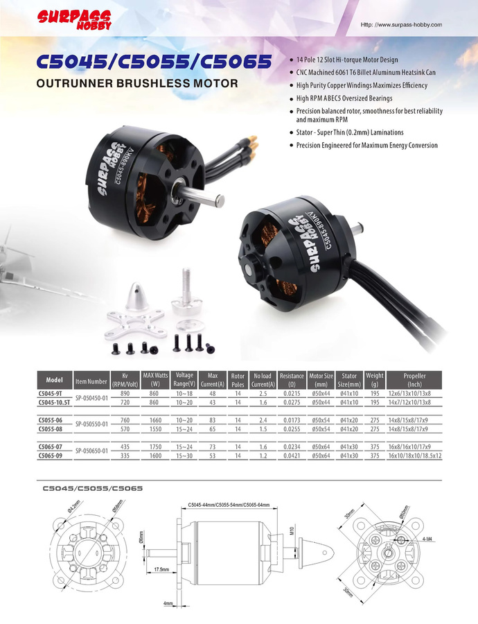 Übertreffen Hobby Bürstenloser Motor, Metall, Schwarz - Bild 2