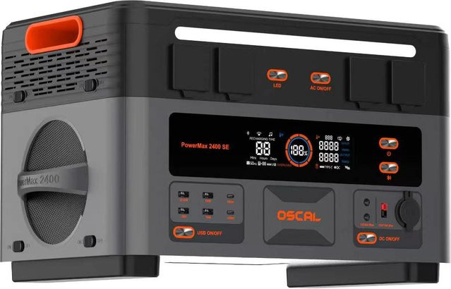 OSCAL PowerMax Kraftstation mit 2400 W Leistung und 2016 Wh Kapazität für Camping und Notfälle - Bild 1