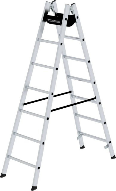 PROREGAL Sprossen-Stehleiter in Silber mit 2 x 7 Sprossen - Bild 1