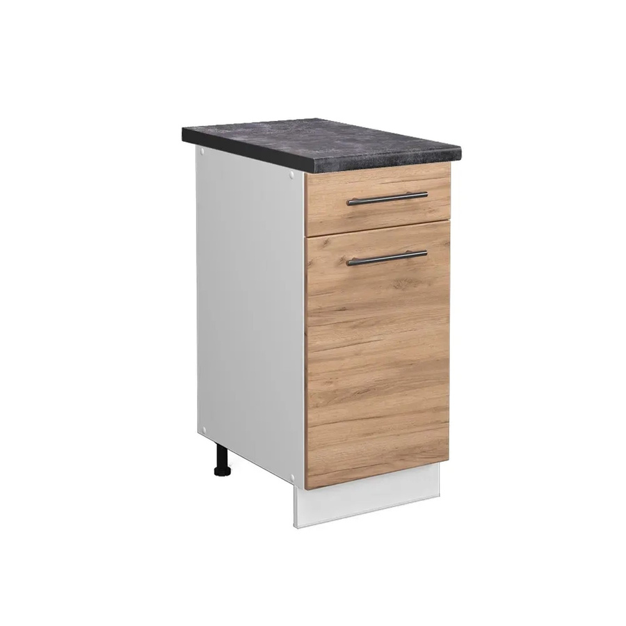 Vicco Küchenunterschrank Fame-Line Goldkraft Eiche Weiß Anthrazit B: 40 cm, T: 60 cm, H: 82 cm - Bild 2