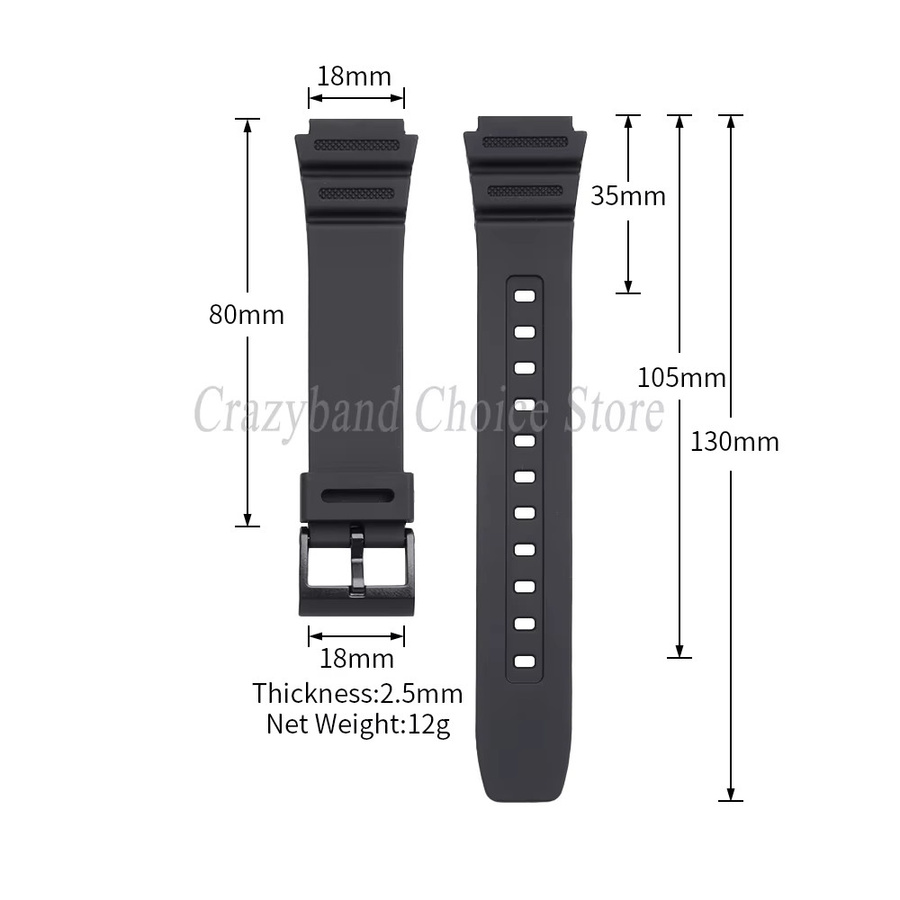 Uhrenarmband crazyband, Silikon, Schwarz, Herren, 18 mm - Bild 3