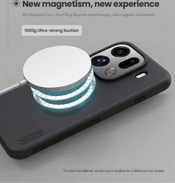 Nillkin Magnetic Frosted Shield Pro Hülle für OPPO Find X9 Pro 5G in Schwarz mit TPU Bumper und Vollschutz Rückseite - Bild 1
