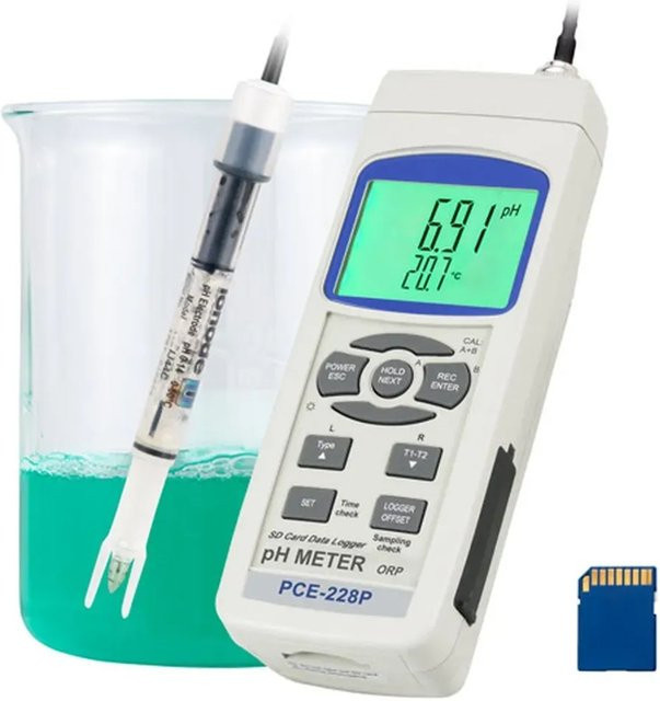 PCE Instruments 228P pH Meter für Kosmetika in Weiß mit automatischer Dreipunktkalibrierung - Bild 1