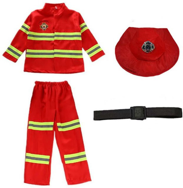 Feuerwehr Helden Verkleidungskleidung, Rot, Set / Bundle - Bild 1