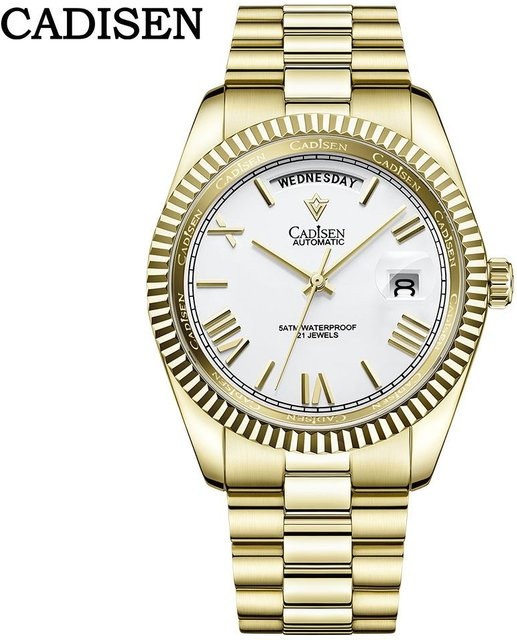 CADISEN Armbanduhr Automatik, Edelstahl, Gold, 40 mm, Herren - Bild 1