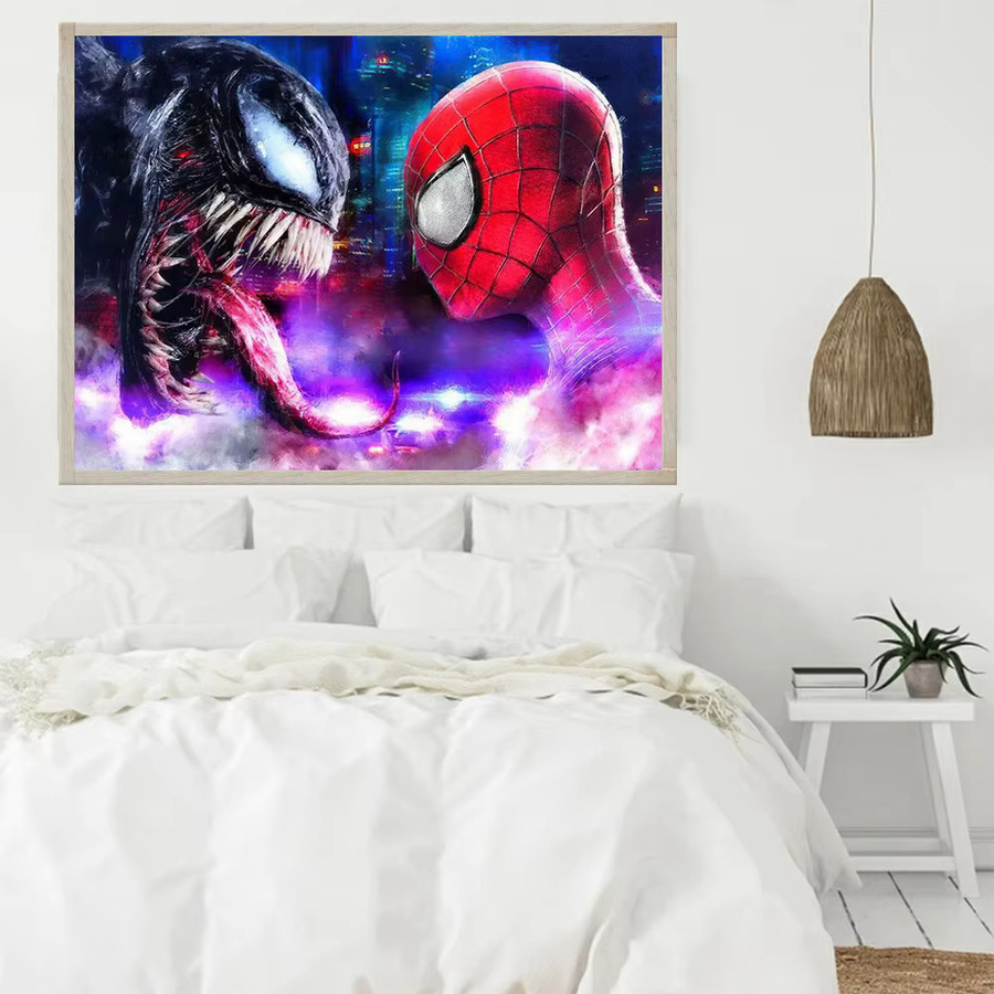KAYOU Venom Spider-Man 5D DIY Diamant Malerei Mosaik Set als Cartoon Kunst Kreuzstich Kit in Multicolor zur Wanddekoration - Bild 2