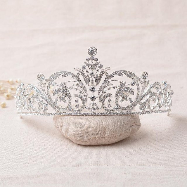 Wucifang Jewelry Tiara, Kristall, Silber, Damen, 14 cm - Bild 1