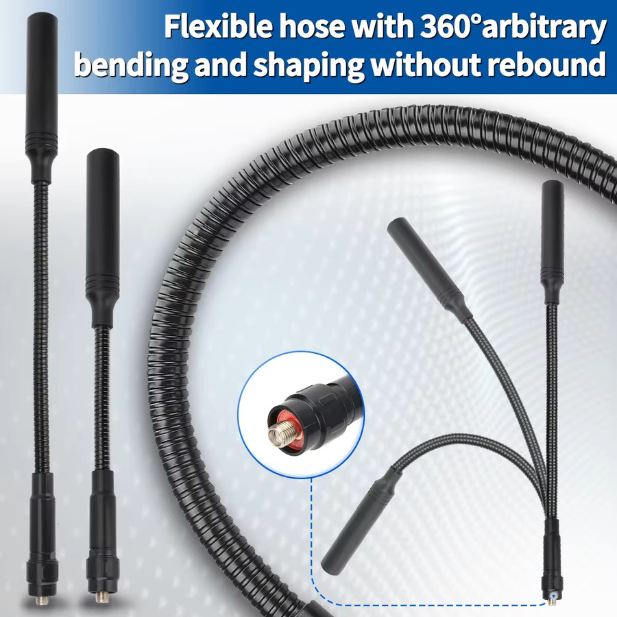 ABBREE Schwanenhals Taktische Antenne AR-168 VHF UHF mit SMA-Buchse in Schwarz für BAOFENG UV-5R 5RH 13 17 21 PRO QUANSHEGN UV K5 Plus - Bild 5