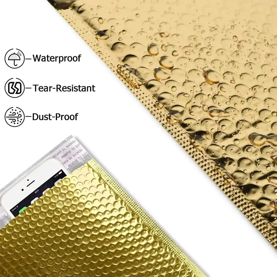 50 Stück Blasenversandtaschen Gold aus Kunststoff mit Selbstklebeverschluss - Bild 2