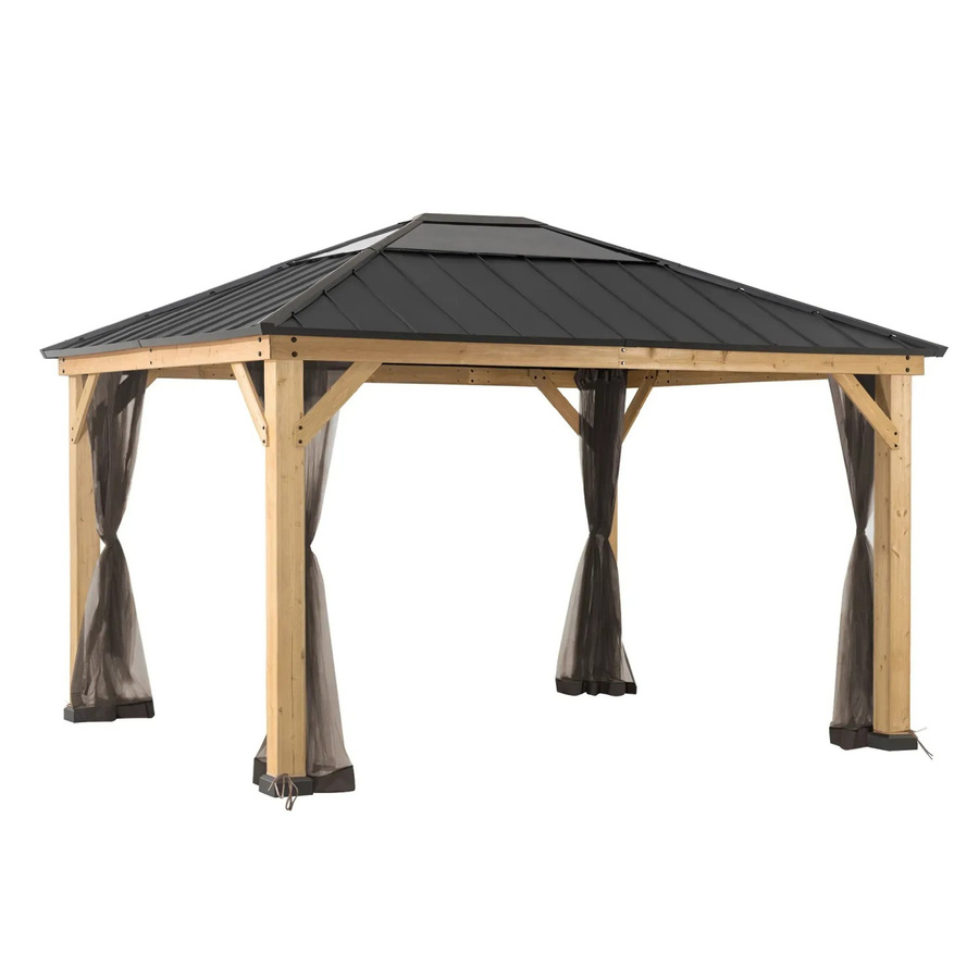 Sunjoy Gazebo Netz für Zedernholz Pavillon in Khaki B/T: 335 x 393 cm - Bild 2