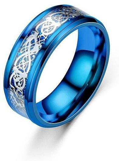 YIRAN Jewelry Ring Edelstahl, Silber, Schwarz, Herren, 8 mm - Bild 1