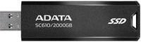 ADATA Externe SSD SC610 2000 GB Schwarz mit USB-C und USB-A Anschluss - Bild 1