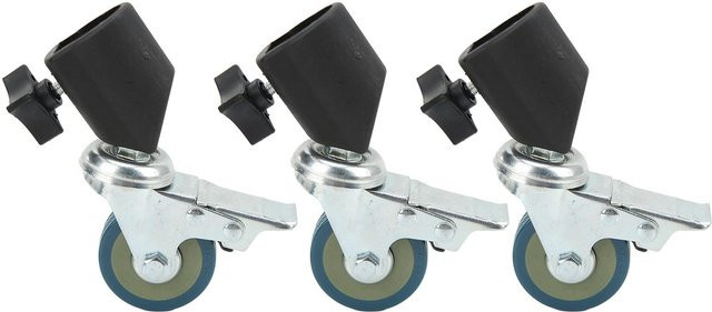 CosyHome Schwenkrollen-Set 22mm für Fotografie-Lichtstativ mit Feststellung, 3 Stück, Silber - Bild 1