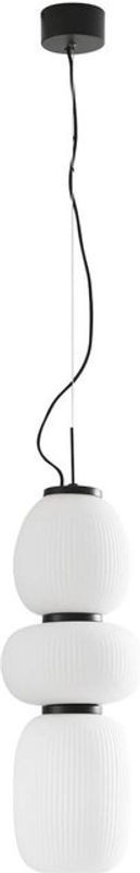 Moderne LED-Pendelleuchte lucya von Lucande aus Glas in Schwarz/Weiß für Wohnzimmer und Esszimmer - Bild 1