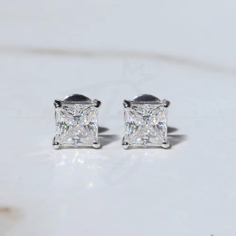 Ohrstecker Moissanit, 925 Silber, Damen Herren - Bild 2