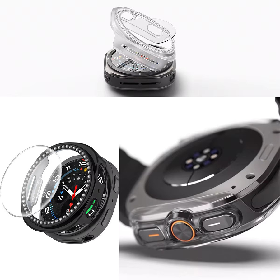 FancyWrist Schutzhülle für Samsung Galaxy Watch 8, PC, Diamant, Zirkonia, Schwarz - Bild 3