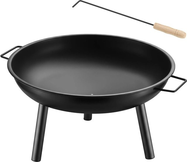 Feuerschale Diablo von tectake aus hitzebeständigem Stahl in Schwarz, B/T/H: 57,5 x 66,5 x 29,5 cm - Bild 1