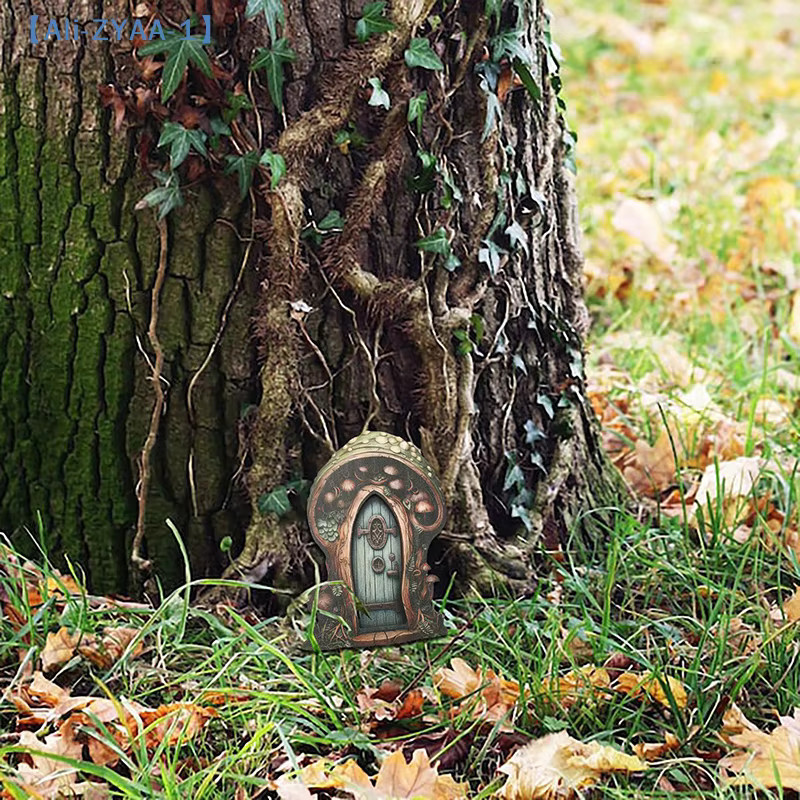 JETTING Feentür aus Holz als Miniatur-Ornament für den Feengarten im rustikalen Design - Bild 3