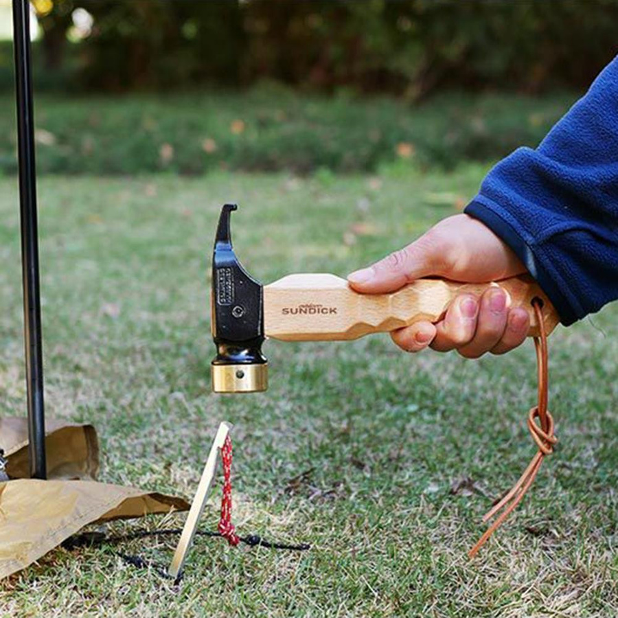Meterk Camping Hammer für Outdoor und Zeltheringe mit Haken und Heringzieher in Schwarz - Bild 5