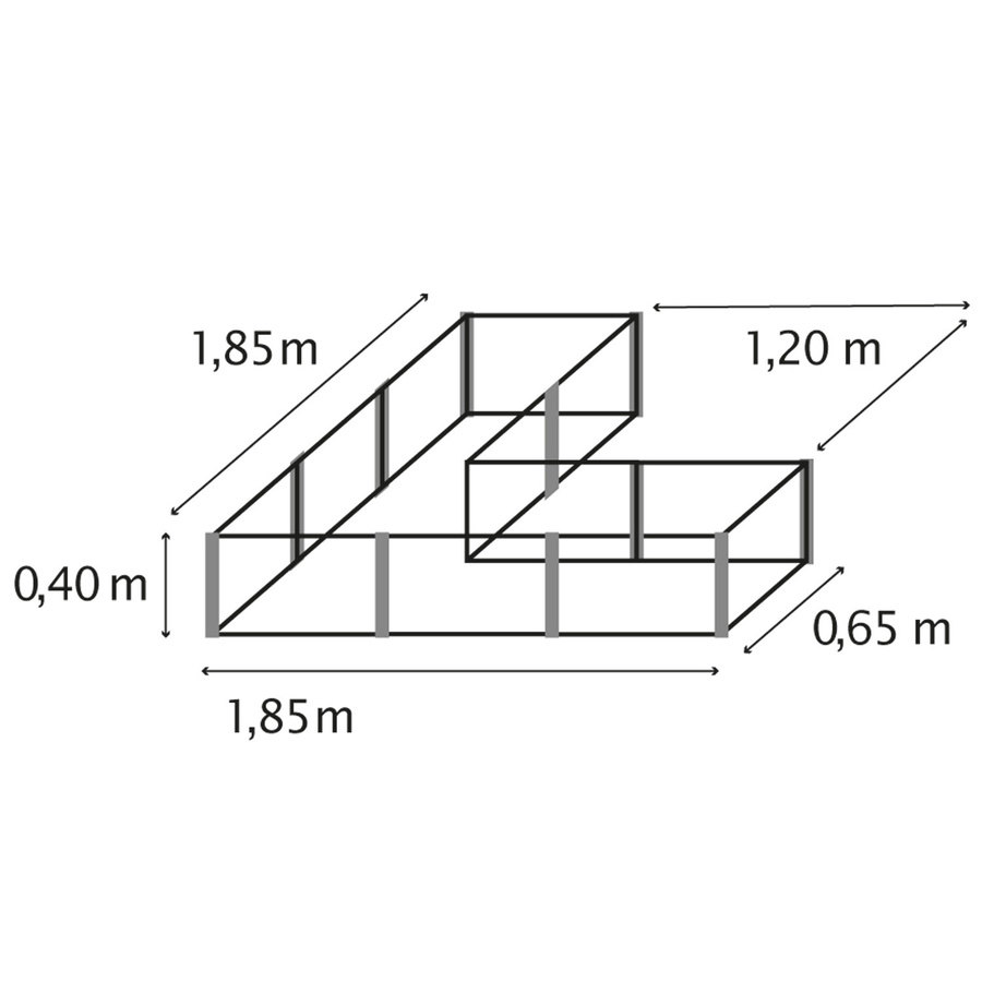 Vitavia Hochbeet Linus IN & OUT 401 M in Granit/Schwarz, B: 185 cm, T: 185 cm, H: 40 cm - Bild 2