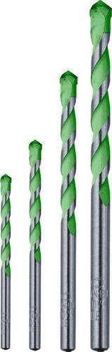 kwb Granitbohrer Set aus 4CR-Stahl mit Carbide-Spitze, 4-teilig, Zylinderschaft, Grün - Bild 1