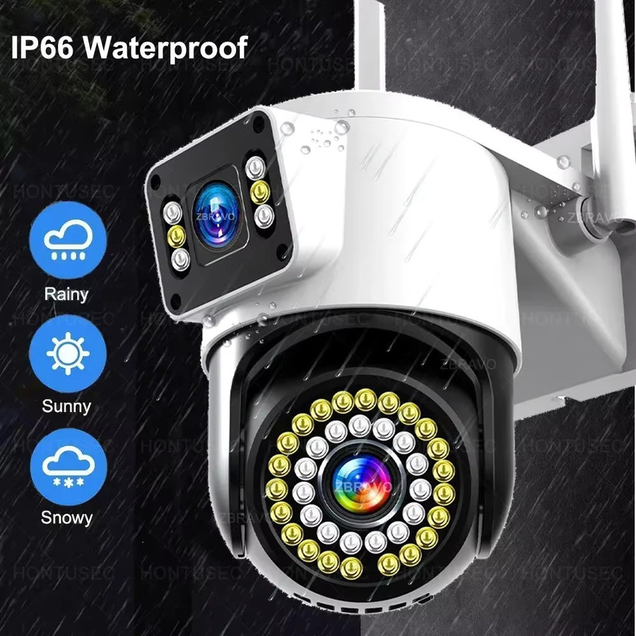 Yoosee 4K 8MP Dual-Lens Sicherheitskamera mit Dual-Bildschirm, Farbe-Nachtsicht, Auto-Tracking und Zwei-Wege-Audio, wasserdicht, Farbe: Weiß - Bild 5